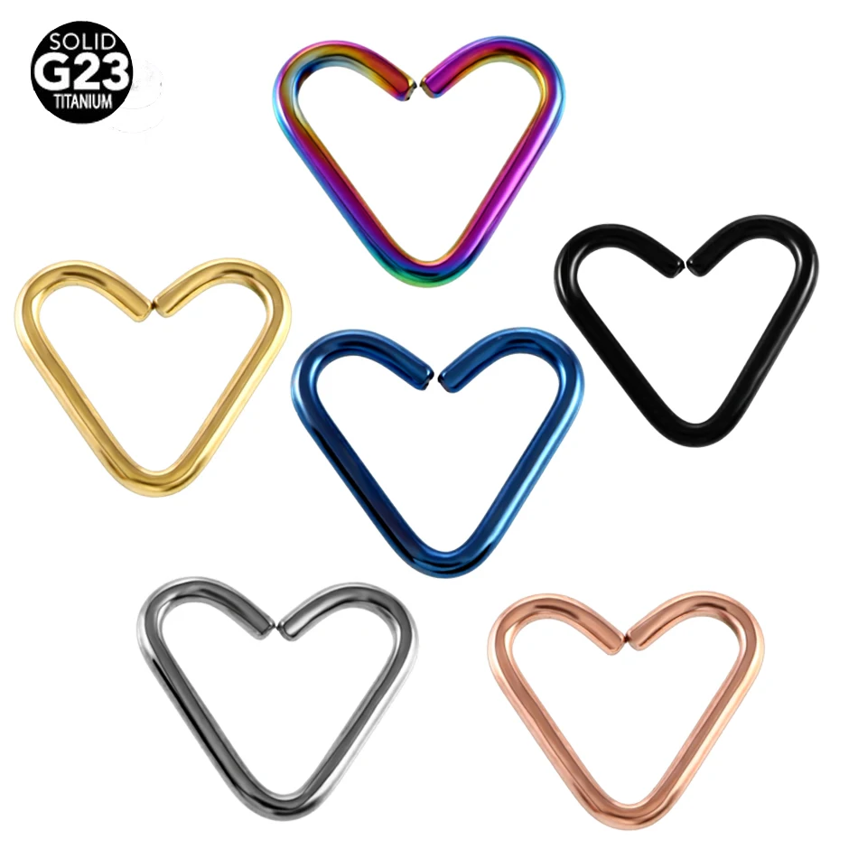 1PC G23 titán 16G Srdce Tvar ucha Tragus Daith Ring Tragus Ear Piercing Chrup