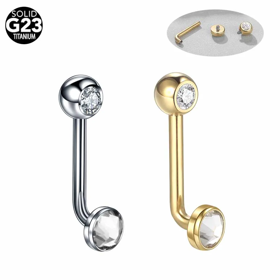 1PC G23 titán Christina Vertikálne kapucňa Piercings zlatá farba piercings sexy zirkon vagína genitál VCH Body šperky 14G