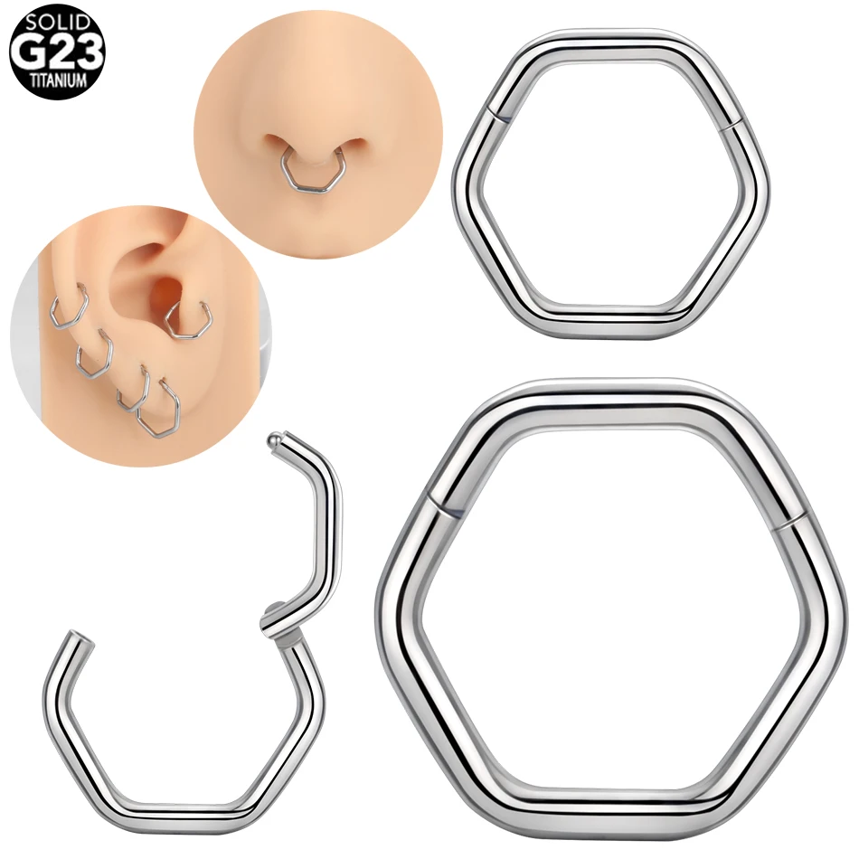 1PC G23 titánový segment kliknutia na nosový prsteň kliknutia uší trah chrupavky Helix Daith náušnice pre piercing šperky 16g
