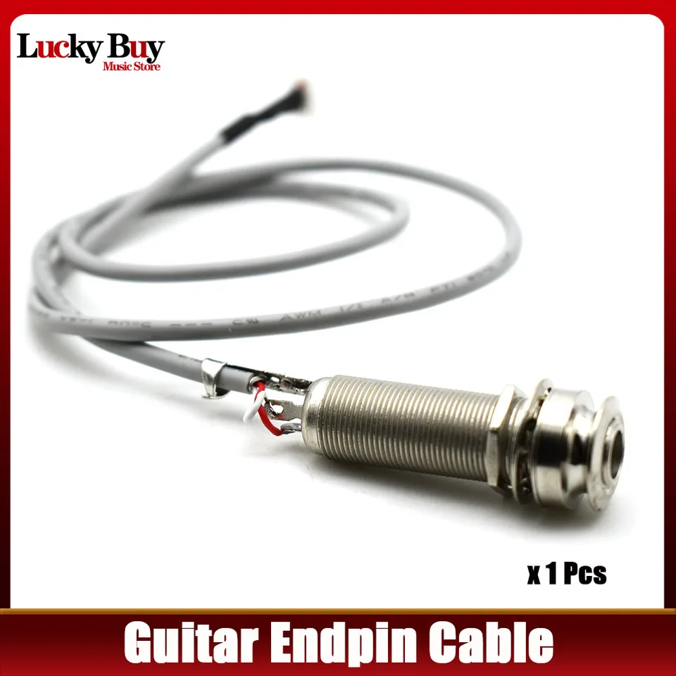 1PC Guitar Pickup Priestky konce kábla 6.35 PIN Jack Socket a 3 PIN zástrčka pre akustické gitarové vyzdvihnutie 101 201 301 Výmena