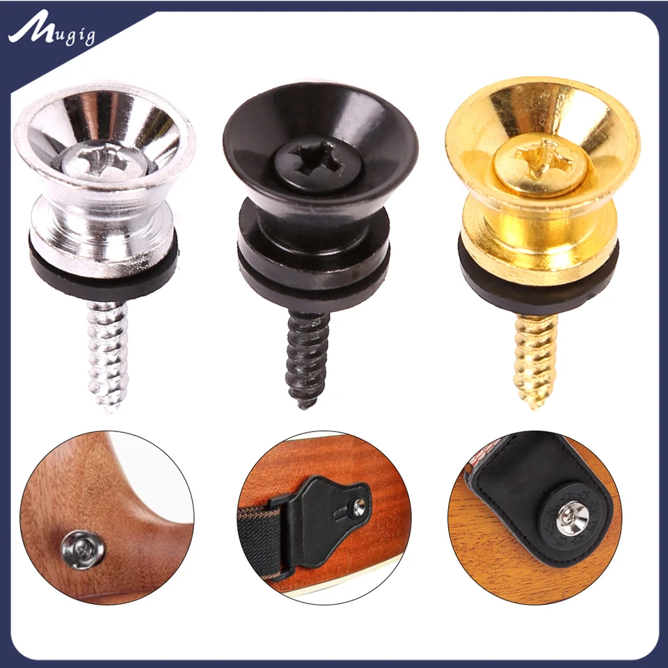 1PC Guitar Strap Lock Locking PEGS PIN Kovový koncový popruh gombíka pre gitarovú elektrickú basovú gitaru ukulele Guitarra Part