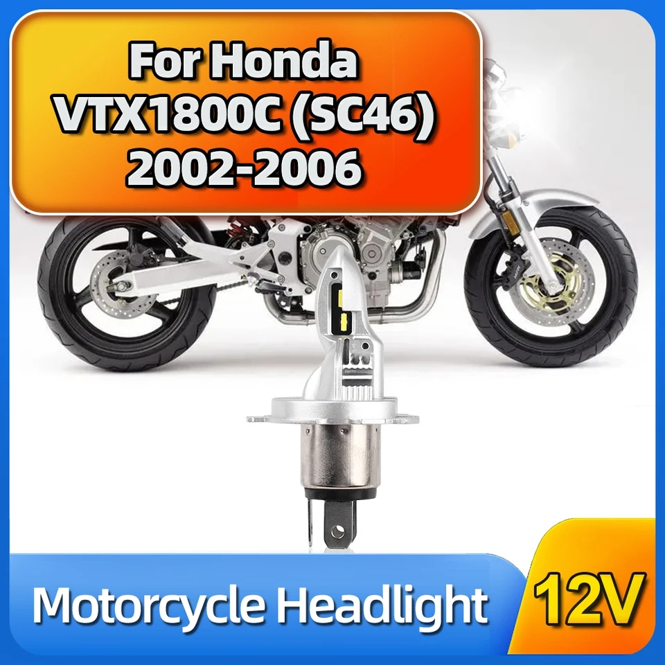 1PC H4 LED motocyklové svetlomet žiarovky 12V 30000LM Moto Light HI LO 6000K LAMP pre HONDA VTX1800C (SC46) 2002 2003 2004 2005 2006