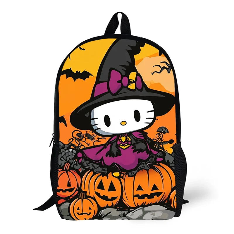 1pc Halloween čarodejnícke v tvare Hello Kitty vytlačené batoh, batoh študenta, vhodný na cestovanie, denné dochádzanie