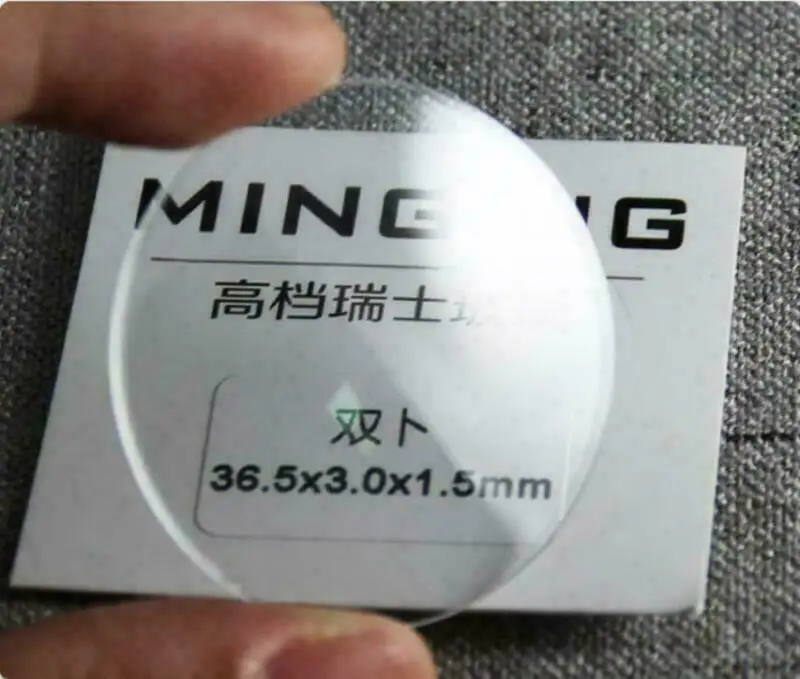 1pc hodinové sklo Minerálne sklo hrubé 1,5 mm 30 mm-38 mm priemer priehľadných kryštálových hodiniek Výška stredu