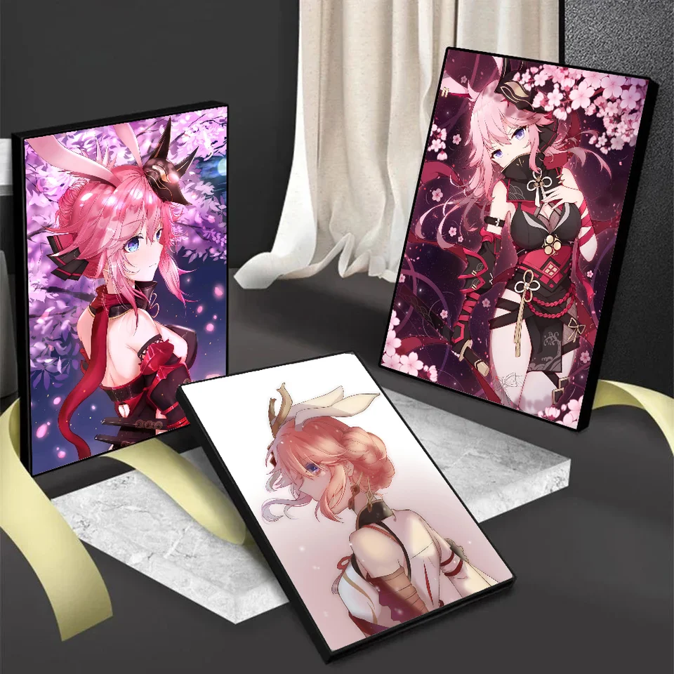 1pc horúce anime roztomilé sexy dievča Yae Sakura Honkai Impact's plagát HD Plagáty domáca izba Bar Cafe Decor Art Wall Maľba Obrázok