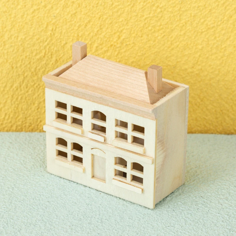 1PC Hot Mini Doll Villa 1:12 Dollhouse Miniatúrne roztomilé vily Malé dom Model Living Scene Decor Hračky