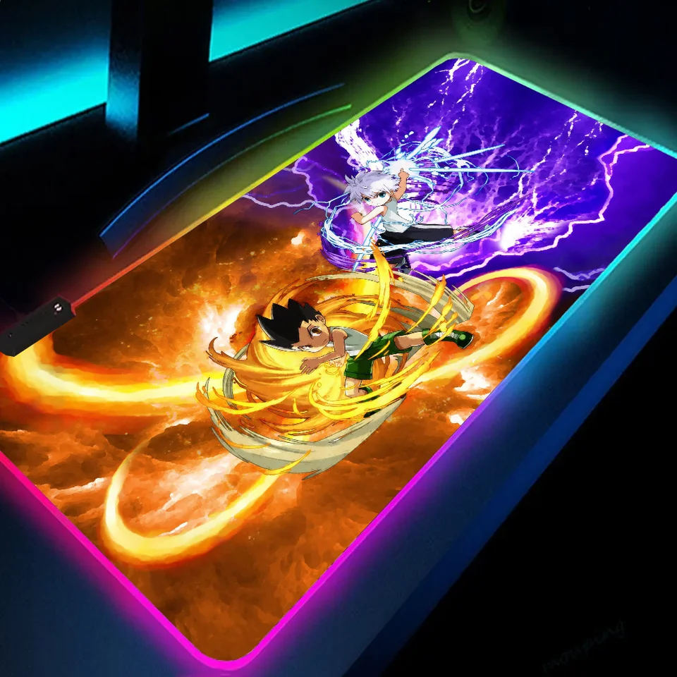 1PC Hunter X Hunter Mat XXL RGB Gaming Mouse podložky HD Čierne hráči