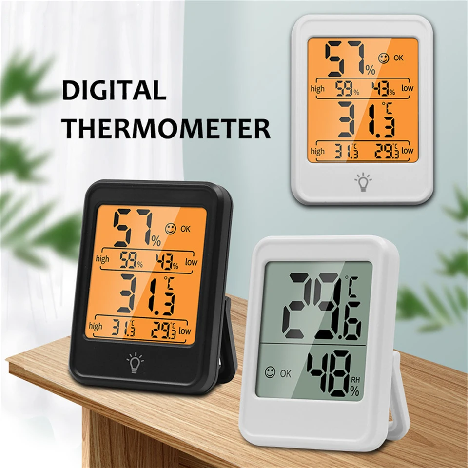 1PC Hygrometer Teplomer digitálny hygrometový teplomer v interiéri a vlhký merač monitor s veľkým LCD