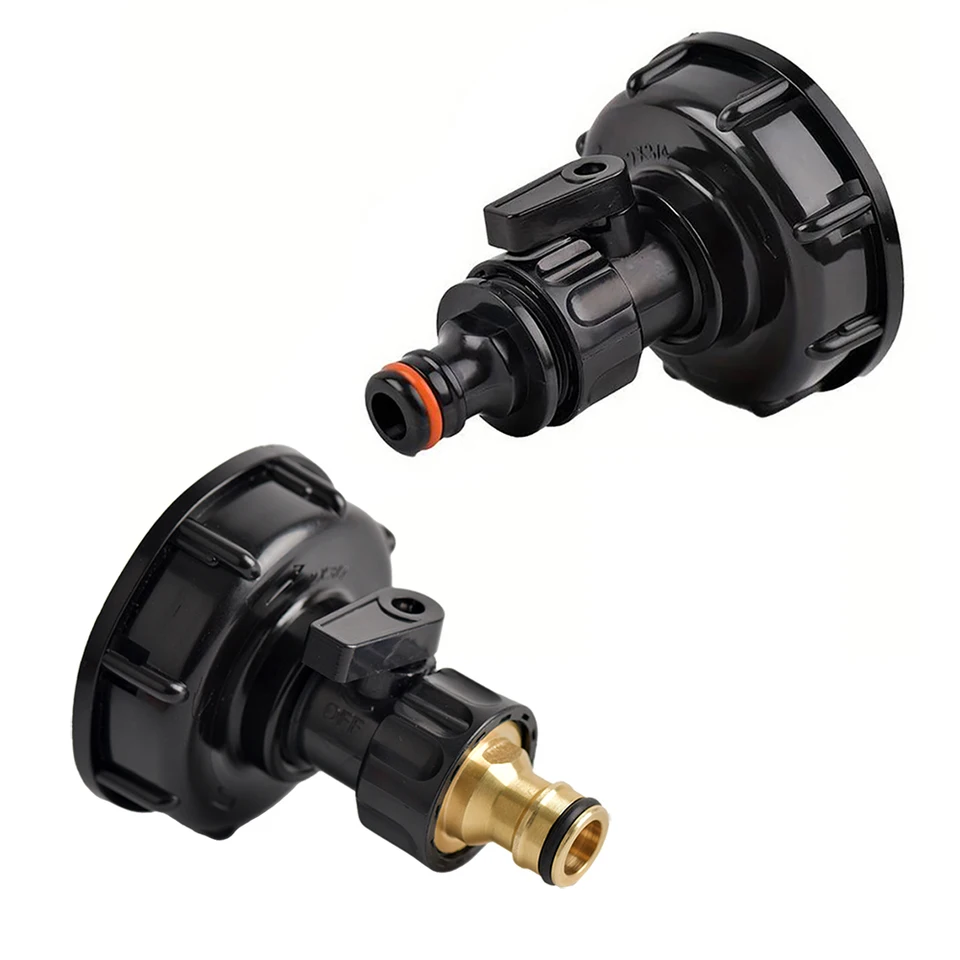 1pc IBC Tank Tap Adapter S60*6 hrubé vlákno na PlSatic All Copper Pacifier Set Set Rýchle konektorový ventil záhradný zavlažovací nástroj