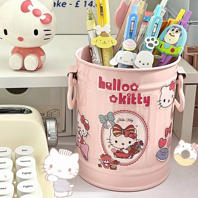 1PC INS Cute Hello Kitty Sanrio Student Girl Storage Storage Plastový držiak pero Veľká kapacita Úspešná úložná skrinka
