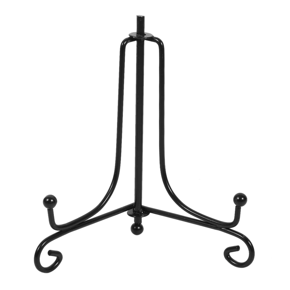 1pc Iron Easel Classic Display Stand Bowl Plate Photo Pictu Picture Rám kniha Držiteľ skladovateľná domáca dekorácia 4/8/10/12 palca čierna