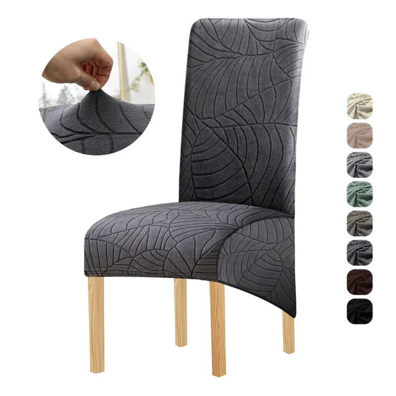 1pc Jacquard Stoličky kryt Stretch XL Veľkosť dlhé zadné stoličky kryty sedadiel pre svadobnú jedáleň Domáce kuchynské stoličky