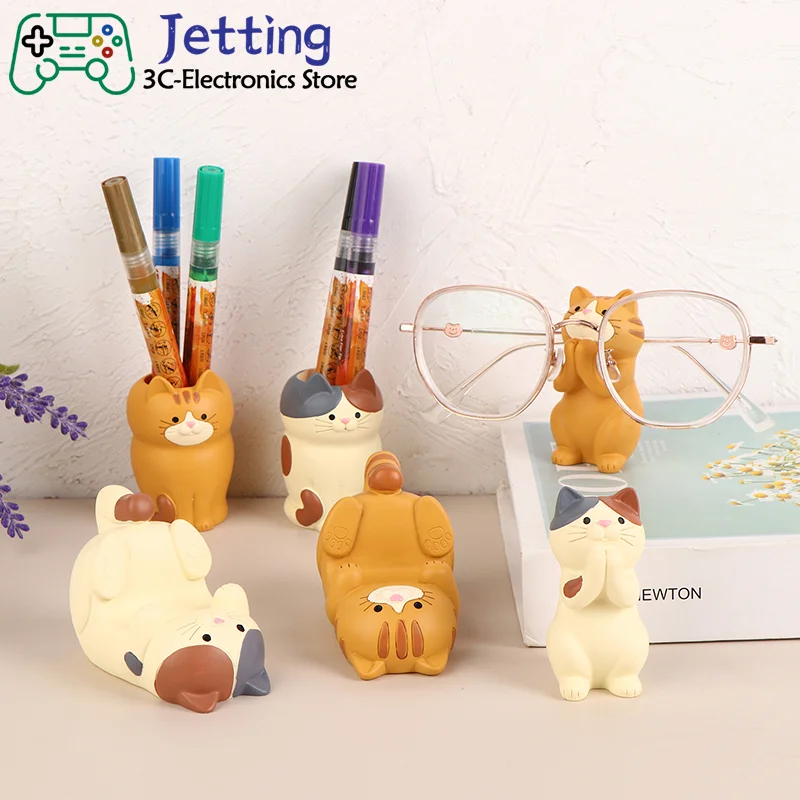 1PC Japan Style Guelses Držiteľ mobilných telefónov Stariestorové potreby Desktop Cat Decorácie Zhromažďovanie domácich dekor živice remeselné ozdoby