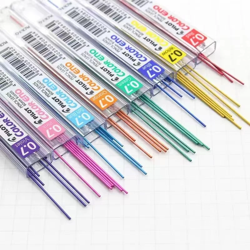 1pc Japonsko Pilot Farba ENO 0,7 Mechanická ceruzka Olovo farebné náplne plcr-7 8 farby 3 zmiešané farby vodiče
