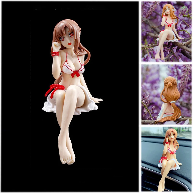1pc karikatúra Anime Beauty Yuuki asuna figula modelu auto dashboard dekorácia interiérové ​​bikiny roztomilé dievčenské dekorácie ozdoby