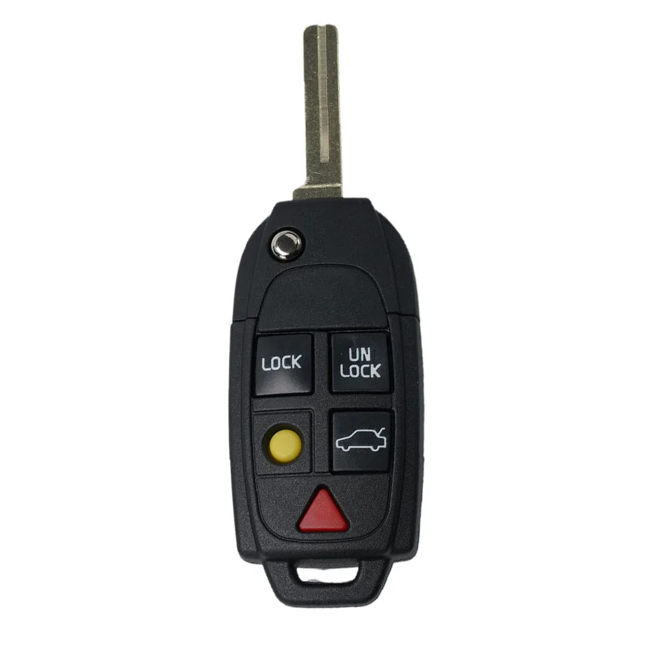 1PC Key FOB SHELL CASE CAR CAR CAR DORUKY Čierne výmena puzdra pre Volvo S60 (2004 - 2009) pre Volvo XC70 (2004 - 2007)