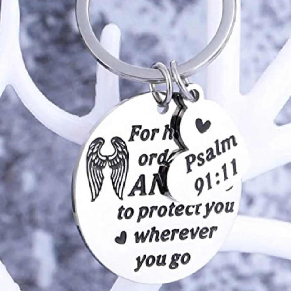 1PC Keychain z nehrdzavejúcej ocele s laserovým vyrytý