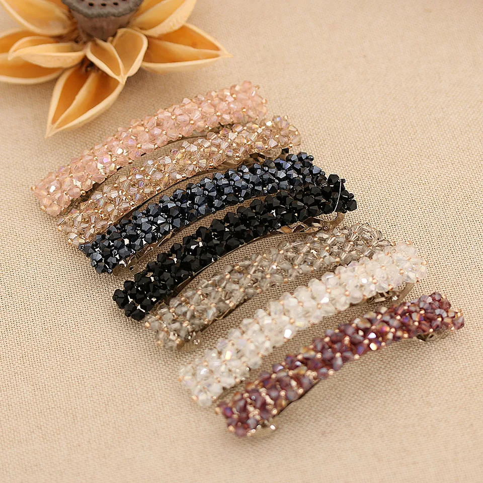 1pc kovové blingové sponky na vlasy krištáľové kamienky Vlasovňu Dámske dievčatá hlavy na vlasy Hairclips