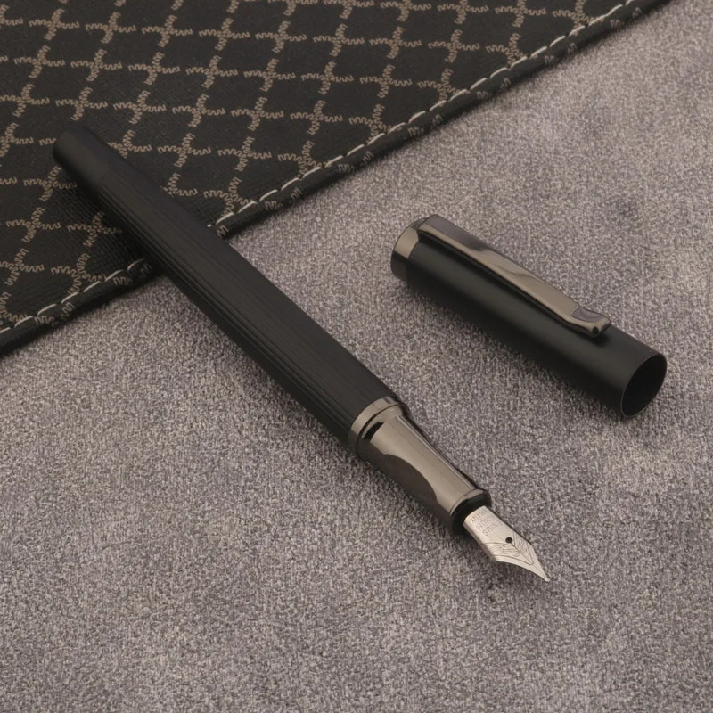 1PC kovové fontána pero čierna pištoľ Grey Grey Roman Stĺpec Študentské kancelárske potreby