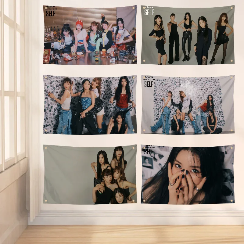 1PC KPOP Apink ABLUM DND Flag Workshop Workshop Vlajky izba Vlajka Vlajka Outdoor Ozdoby Vlajky pre izby Štyri jamky Vlajka