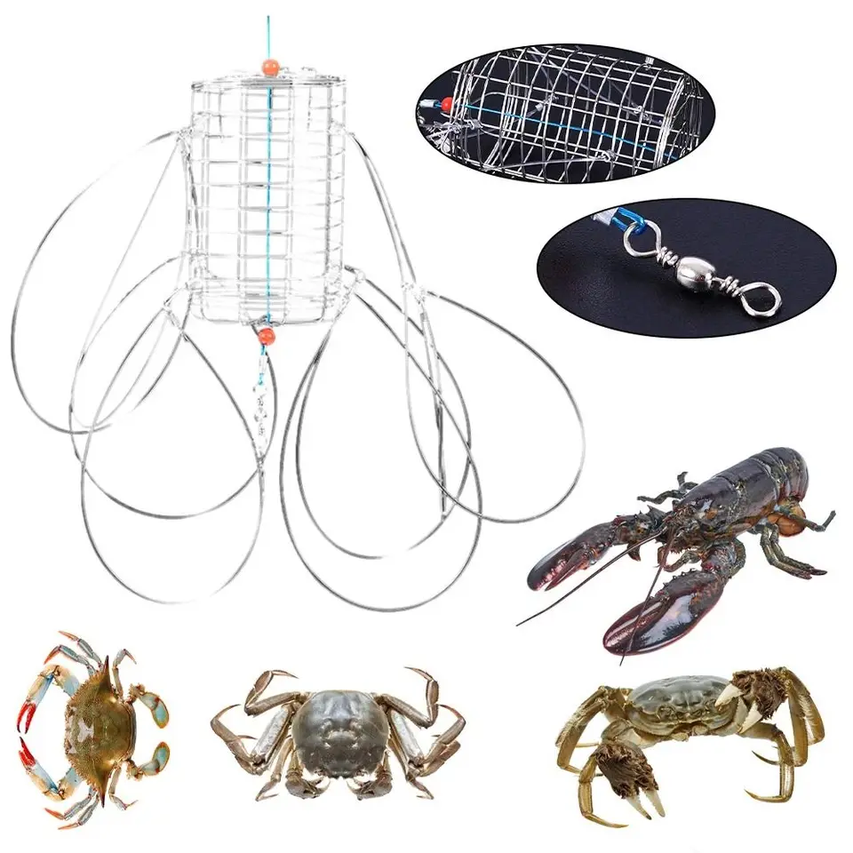 1pc krab pasce oceľové drôty s návnadou Chyta