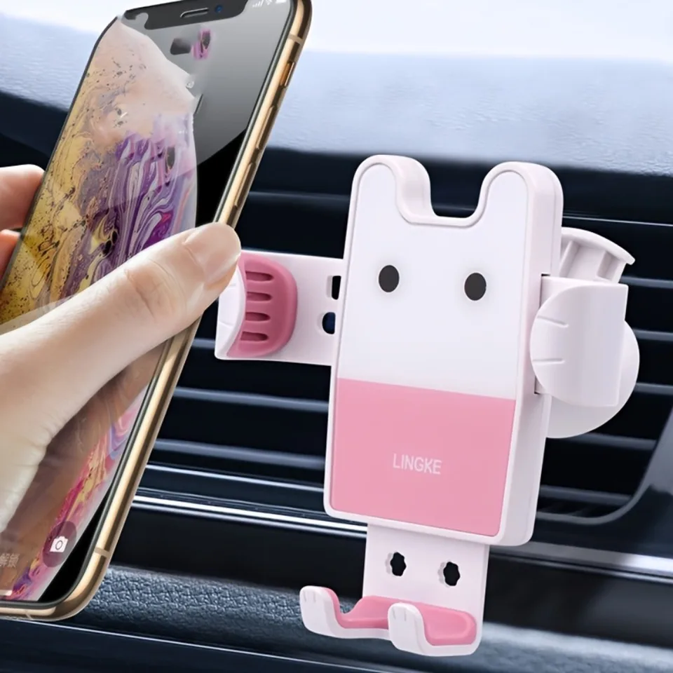 1PC Králikový držiak na telefón auta, karikatúra Kawaii Cute Phone Držiteľ, držiak telefónu, automatické diely