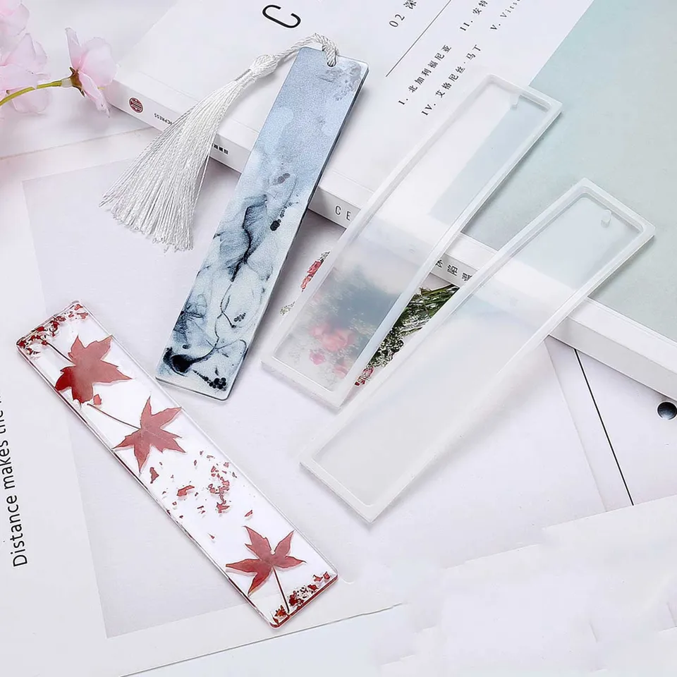 1pc kvapkanie lepidla Glue Poll Mirror Mirror Bookmark šperky na zavesenie silikónovej formy DIY krištáľové odkvapkávanie lepidla slepá záložka