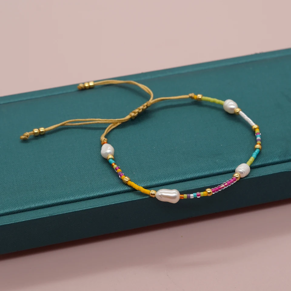 1PC Kúbený dizajn Nový v letnej móde farebný priateľstvo náramok pre ženy Boho Bohemian Trendy Mix perlové korálky