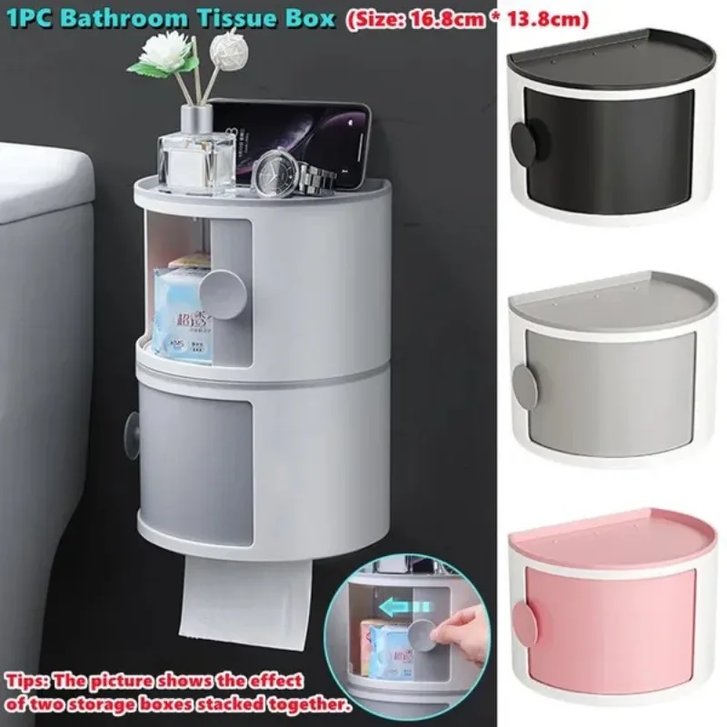 1pc kúpeľňa Tissue Box viacúčelový kozmetický kozmetický záložný papier úložný box