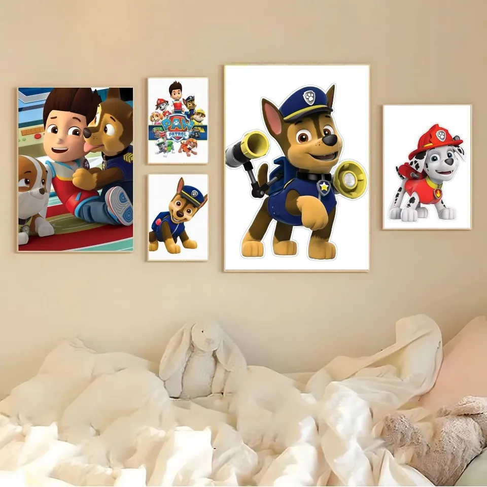 1pc labka roztomilé hliadky psov plagát Self-pasting umenia plagát nepremokavá papierová nálepka kaviareň kaviareň bar