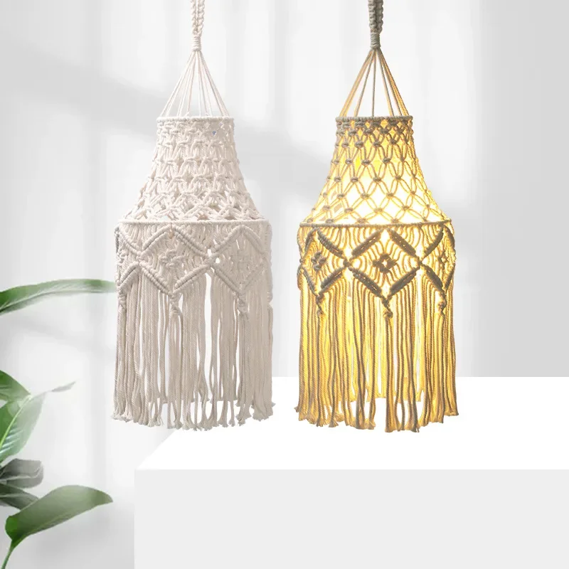 1pc lampa tkanej ručne tkanej makrame zavesenie závesu prívesok lampa dekorácia tapiséria pre spálne
