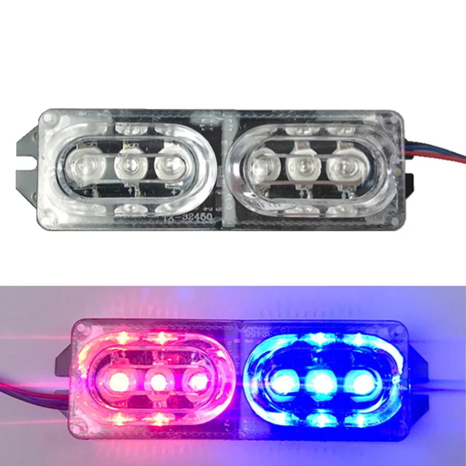1PC LED motocyklové svetlomety bleskov bleskové svetlá červené a modré blikajúce zadné svetlá dekoratívne dvojité farebné svetlá