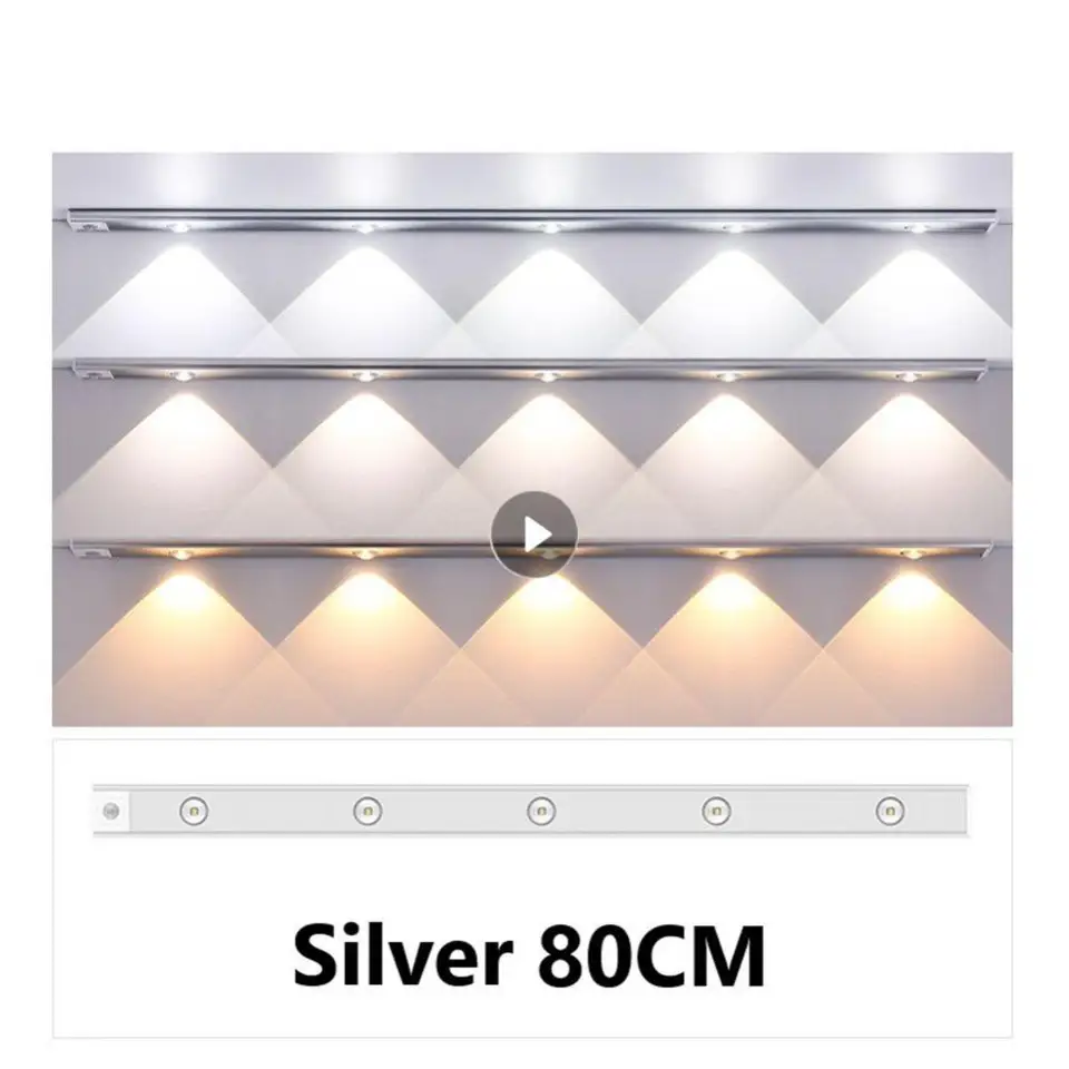 1pc LED skrinka Svetlo 20/30/10/60/80 cm ľudského tela Indukčné svetlo nabíjacieho režimu USB s trojfarebným nastavením jasu svetla