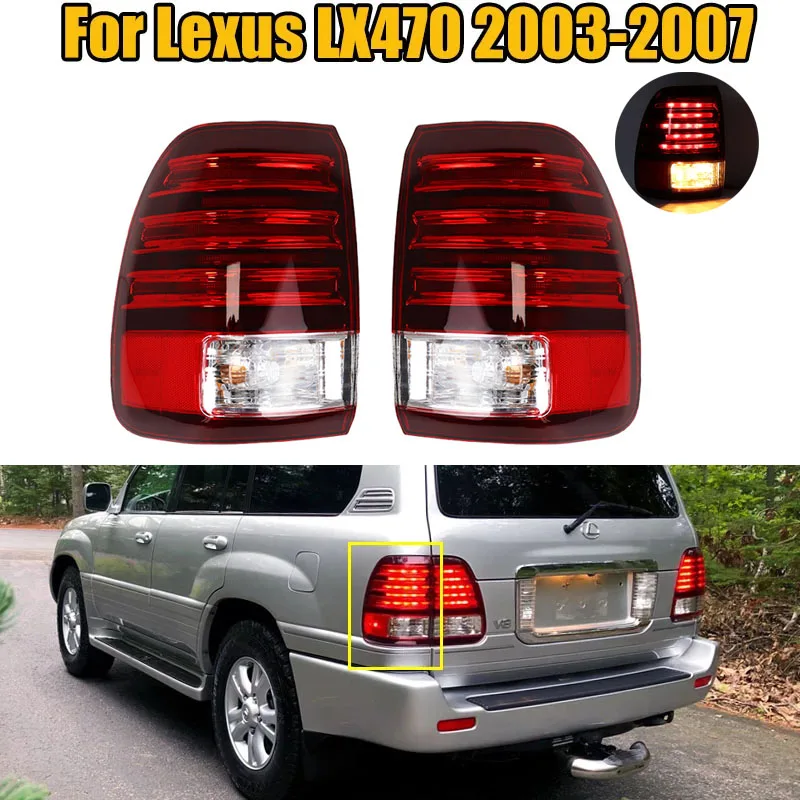 1PC LED Vonkajšie auto zadné zadné chvostové svetlo brzdenie Stopová lampa Otočenie Signálne lampa Zadný nárazník Parkovacie svetlo pre Lexus LX470 2003-2007