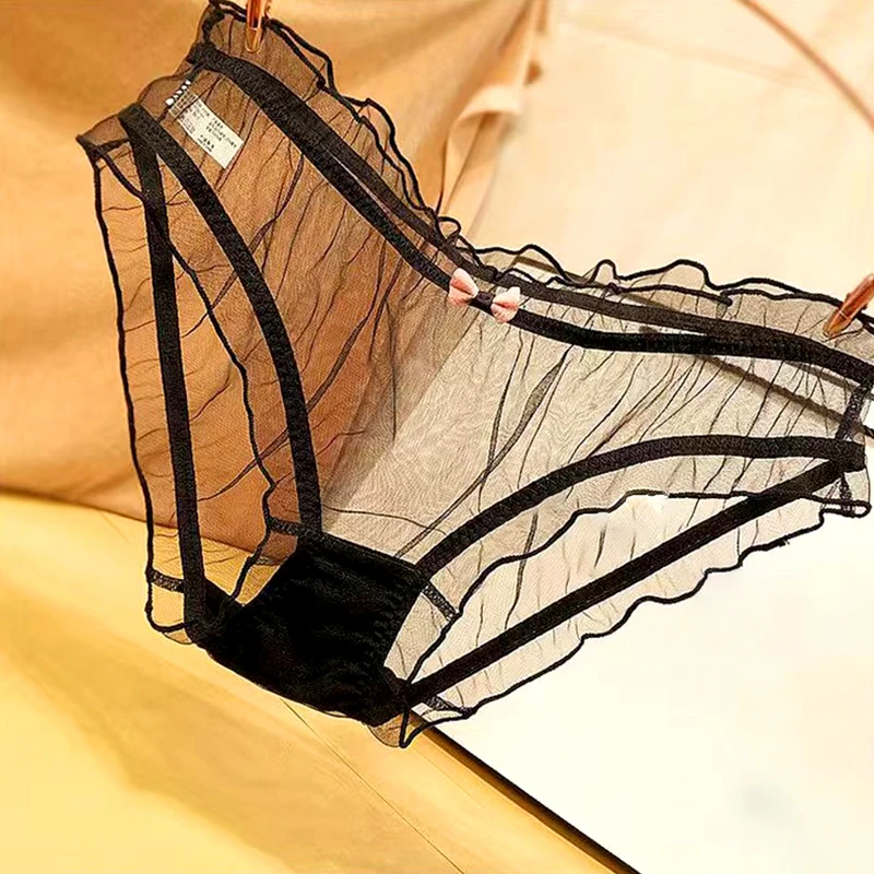 1pc lolita štýl sladká plná perspektíva Sexy nohavičky Ultra tenké rýchle sušené ženy spodná bielizeň Tylové vyvrcholenie