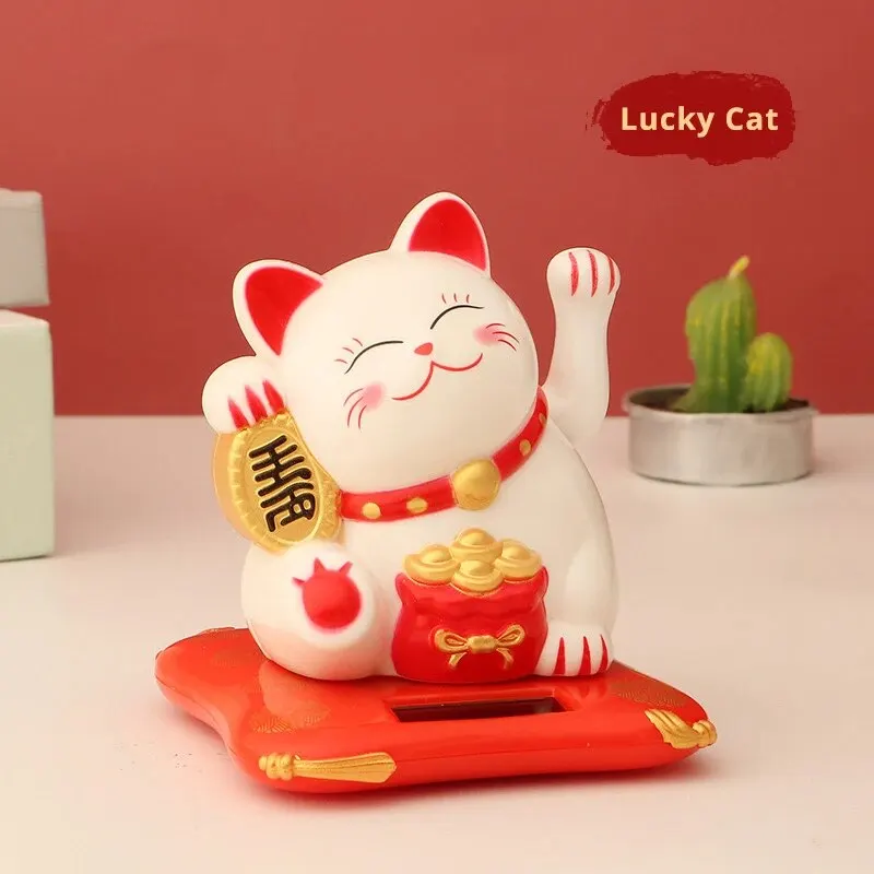1PC Lucky Beckoning Cat Solar Power Waving Wealth Fortune čaká na solárne ozdoby pre dom, kanceláriu a