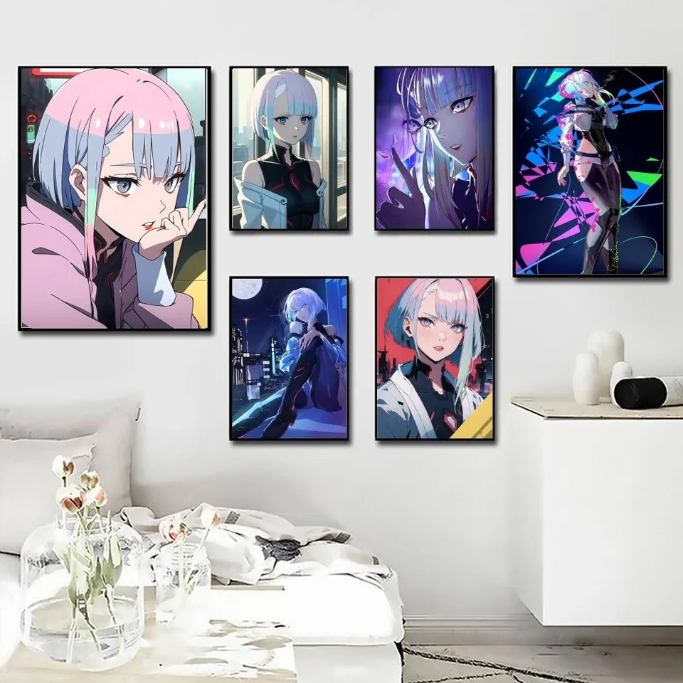 1PC Lucy Animation Cyberpunk Plagát plagát Art Art Bar Obývacia izba Nábytok Výzdoba