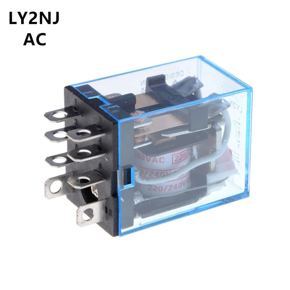 1PC Ly2nj HH62P HHC68A-2Z Elektronické mikro mini elektromagnetické relé 10A 8pin Coil DPDT AC12V 24V 36V 48V 110V 220V 380V