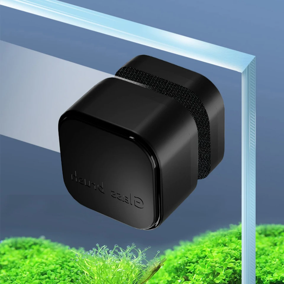 1PC Magnetické akváriové sklenené čistiace kefka, škrabka na plastové riasy pre mini štvorcové
