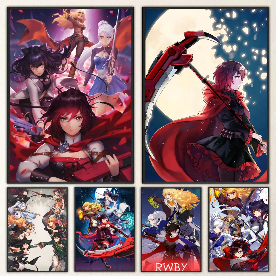1pc manga karikatúra rwby plagát self-pasting umenia vodotesná papierová nálepka kaviarňa bar