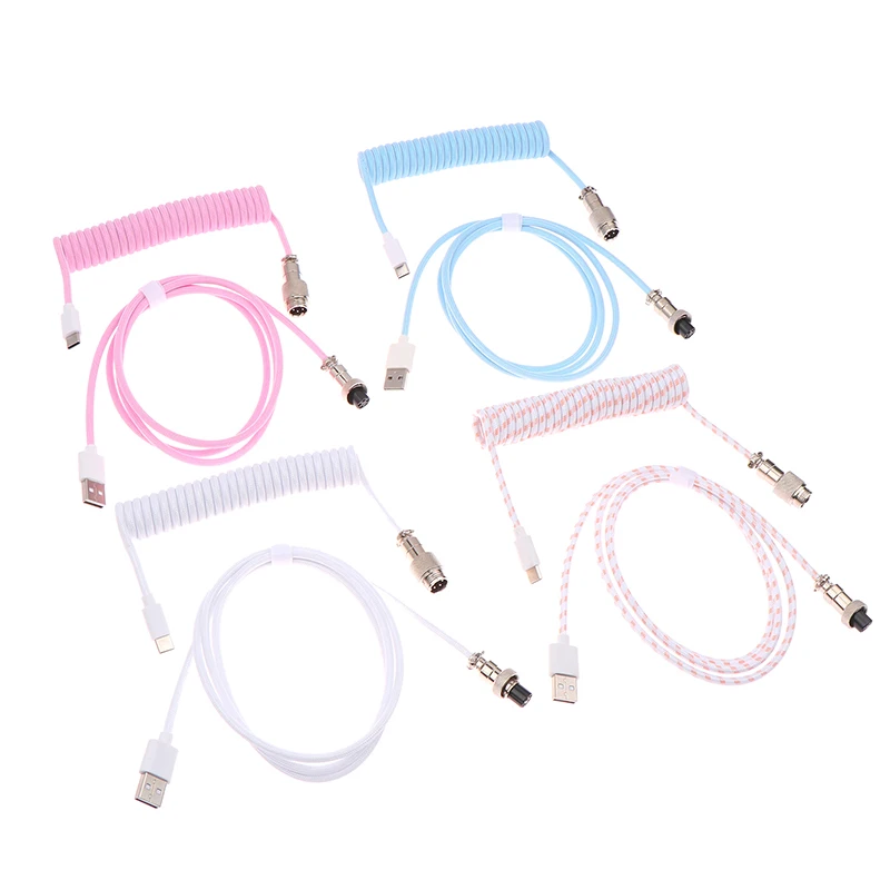 1PC Mechanická klávesnica stĺpca káblový drôt typu C USB Port Wire Mechanická klávesnica letec pre stolný počítač letecký konektor