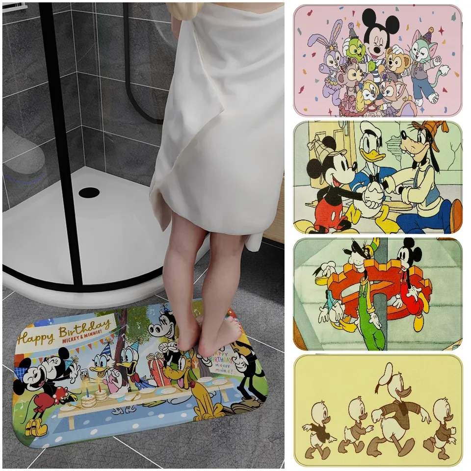 1pc Mickey Mouse podlahová podlaha Vstupné dvere Mat Rat Rovnatgle Anti-Slip Home Soft Badmat Front Indoor Outdoor Mat Domáce koberce