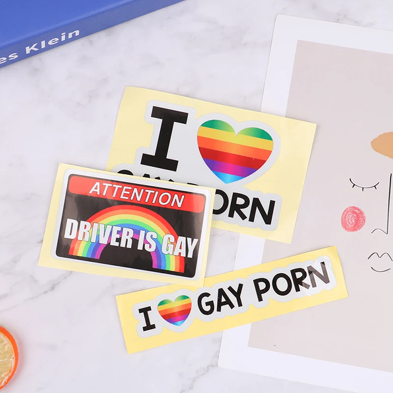 1PC Milujem gay porno -autá nálepky reflexné osobnosť nálepky automobilov gay vtipné nálepky