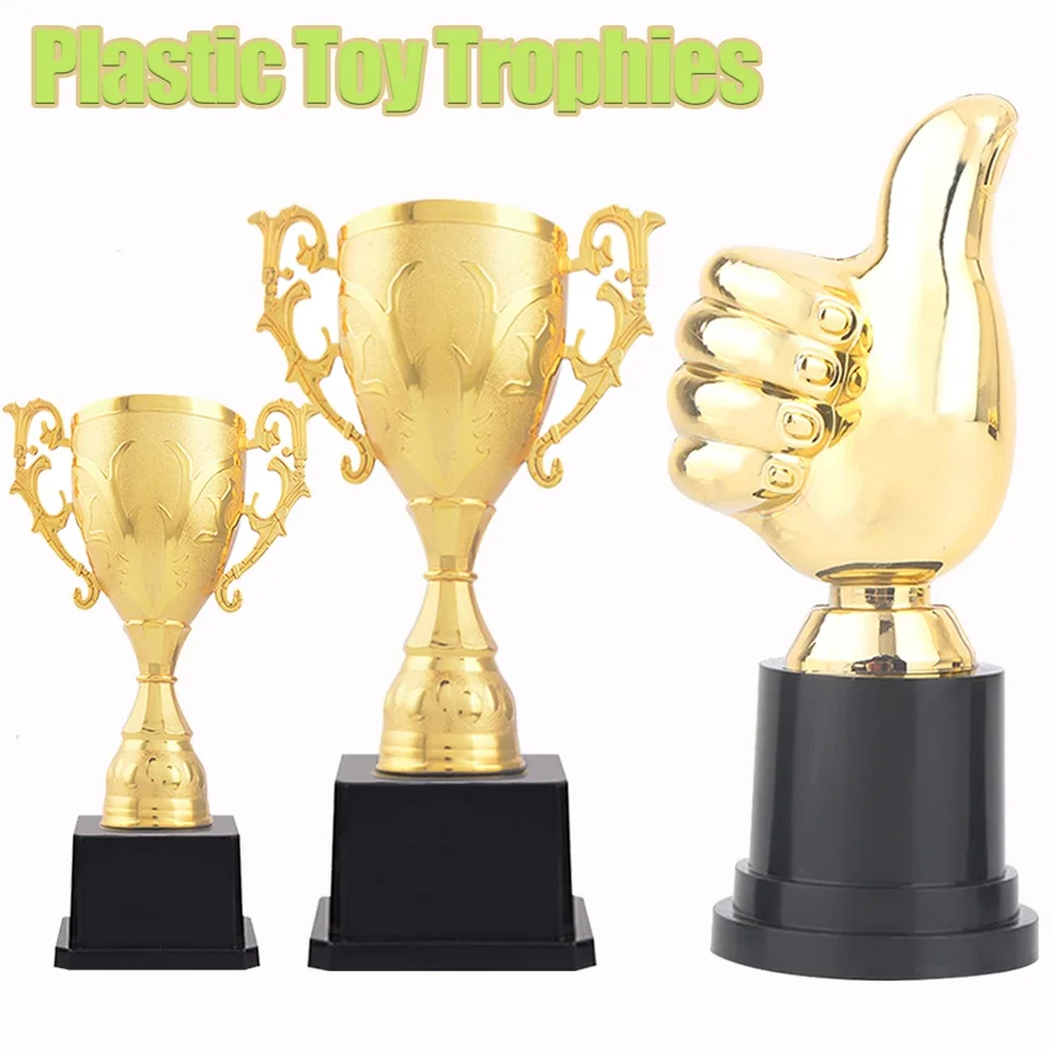 1PC Mini plastová zlatá odmena Trophy Cup Futbalové medaily Cena Cena Cena Frotových hračiek Futbalové darčeky pre hernú školu