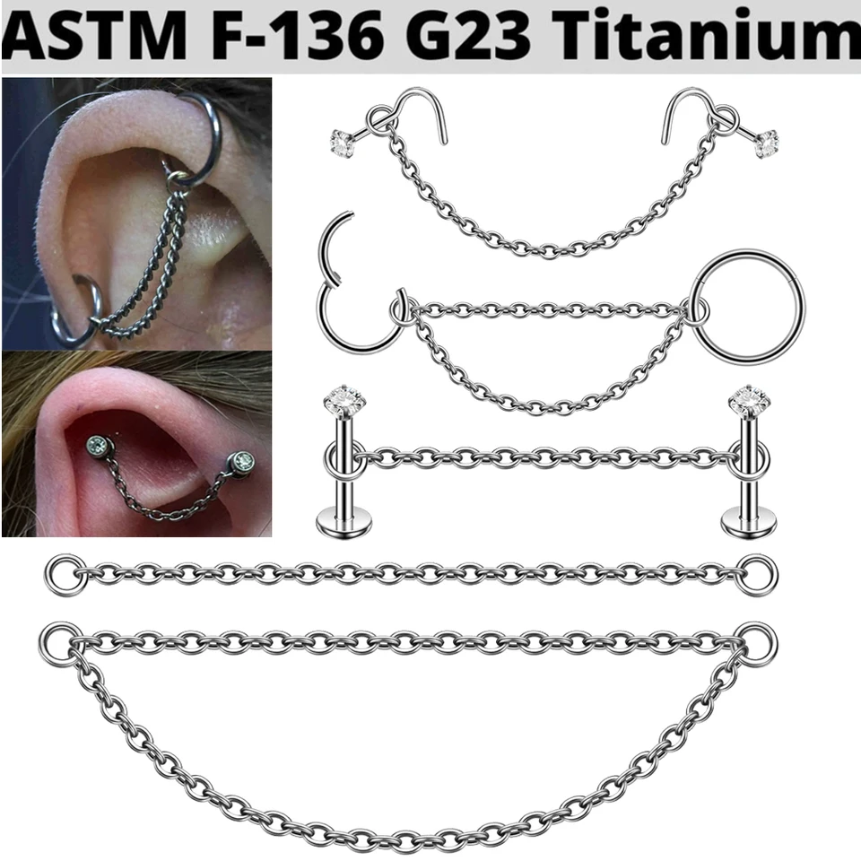 1pc Minimalistický visiaci G23 Solid Titanium chrupavky Chrup