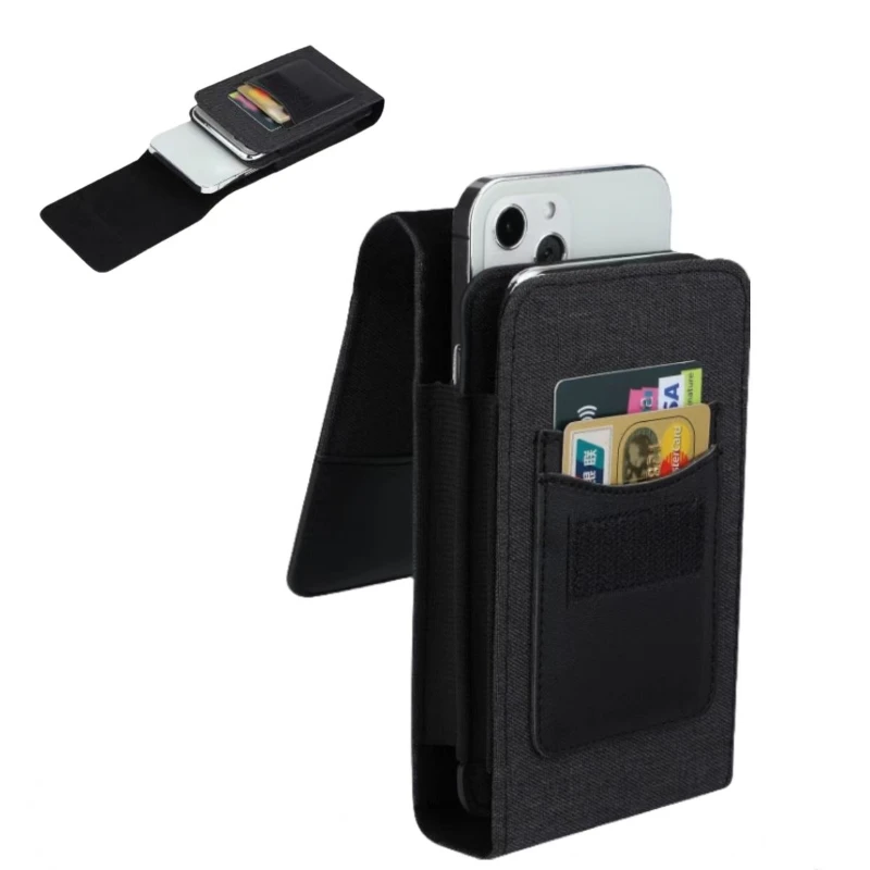 1pc mobilný telefón puzdro nylonové puzdro s kovovým pásom Universal Bag Bag pre iPhone 16 15 Pro Max Samsung Huawei Xiaomi