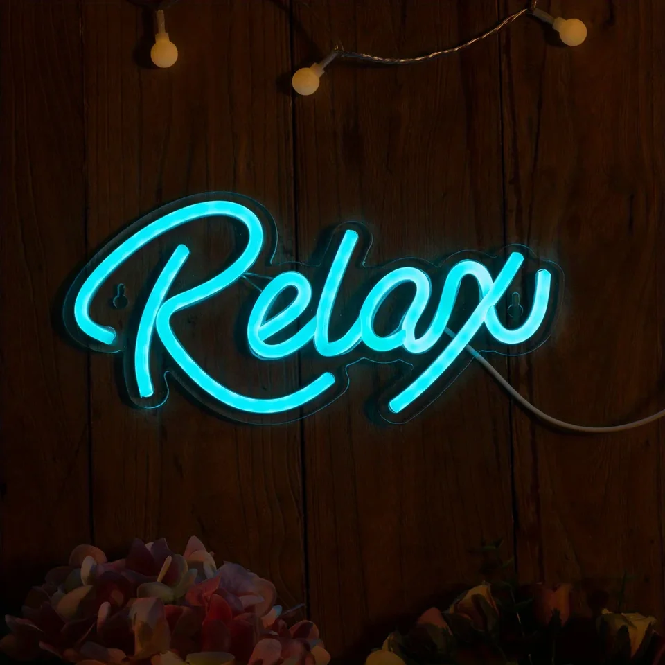 1PC Moderné neónové svetlo USB LED znamenie pre dekoráciu domácnosti a večierkov - Dizajn relaxačného listu pre relaxačnú atmosféru