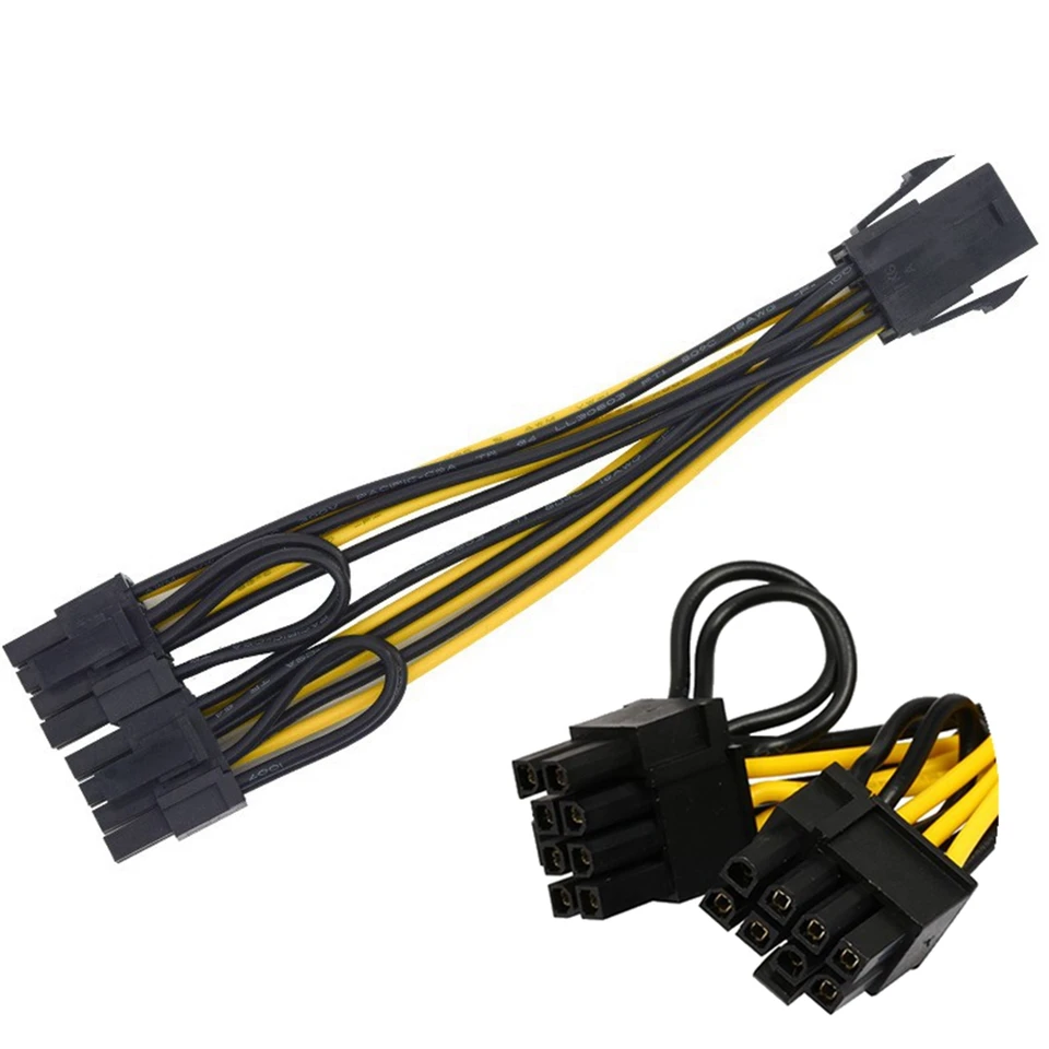 1pc Molex 6-kolík PCI Express Zu 2 x PCIe 8 (6 + 2) PIN GRAFIKA GRAFIKA GRAFIKKARTE PCI-E GPU Power Kabel 6 Zoll VGA Splitter