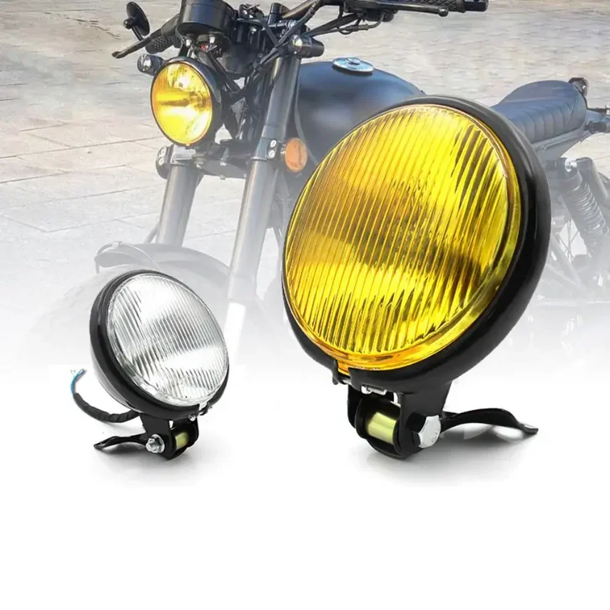 1pc motocyklové svetlomet okrúhle retro svetlomet 12V 35W 3000K High-Low lúč hmlové svetlo Univerzálne modifikované diely