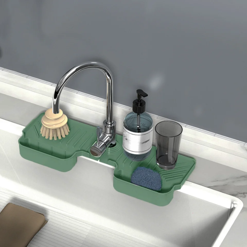 1PC Multifunkčný silikónový kuchynský drez Mat-anti-splash, odtoková podložka pre faucet a ochranu protikladu faucet rohož pre kuchyňu
